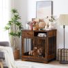 Dog crates;  indoor pet crate end tables;  decorative wooden kennels with removable trays. - Rustic Brown