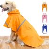 Dog Raincoats(Large) for Large Dogs with Reflective Strip Hoodie; Rain Poncho Jacket for Dogs - B2-Orange - [L]
