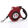 Retractable Dog Leash with Anti-Slip Handle for small medium dog; 16.4ft Dog Walking Leash for Small Medium Dogs up to 55lbs - Purplish red - 16.4ft